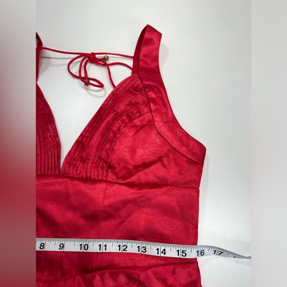 Selfie Leslie Come What May Pintuck Pleat Gathered Side Mini Dress Red NEW L/XL - Picture 9 of 16